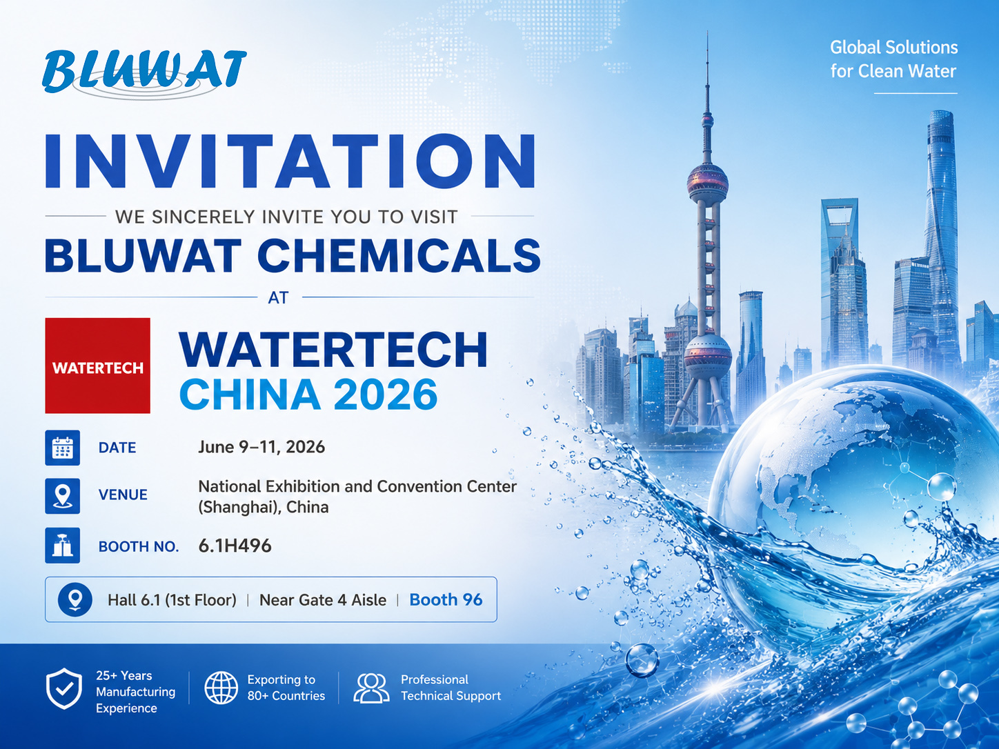 Şirketin en son blog yazıları Meet Bluwat Chemicals at WATERTECH CHINA 2026 – Shanghai Exhibition Invitation