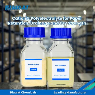 satın al Kağıt tutma, drenaj ve kuru dayanıklılık için Katyonik Polyelectrolyte Dörtlü Amonyum Polimer Bluwat Kimyasalları çevrimiçi üretim