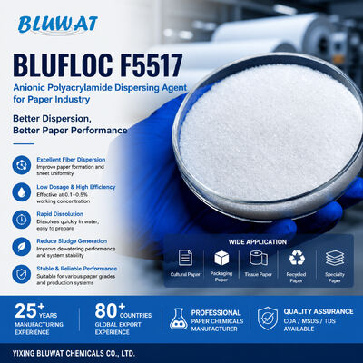satın al Kağıt Endüstrisi İçin BLUFLOC F5517 Anyonik Poliakrilamid Dağıtıcı Ajan çevrimiçi üretim