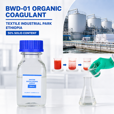 satın almak BWD-01 Etiyopya'daki Tekstil Endüstriyel Parkı Boyanma Atık Suları için Organik Koagülant çevrimiçi üretim